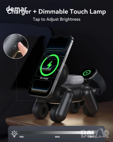 3 в 1 безжична зарядна станция за iPhone, Apple Watch, AirPods, MagSafe, снимка 5 - Безжични зарядни - 53053263