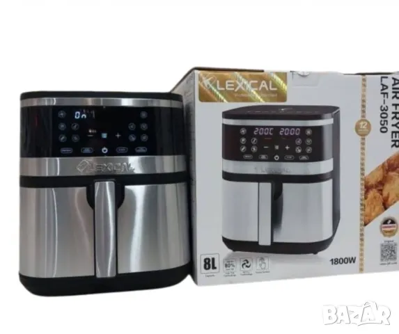 Въздушен фритюрник AirFryer,W,8L, снимка 4 - Фритюрници - 48774753