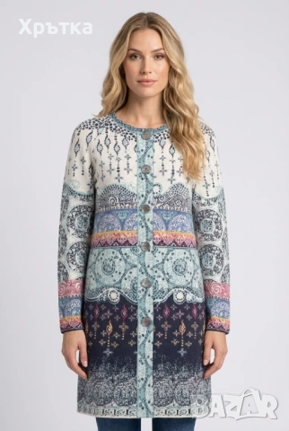 Ivko Jacquard Cardigan - Оригинална дамска жилетка размер 42 / L