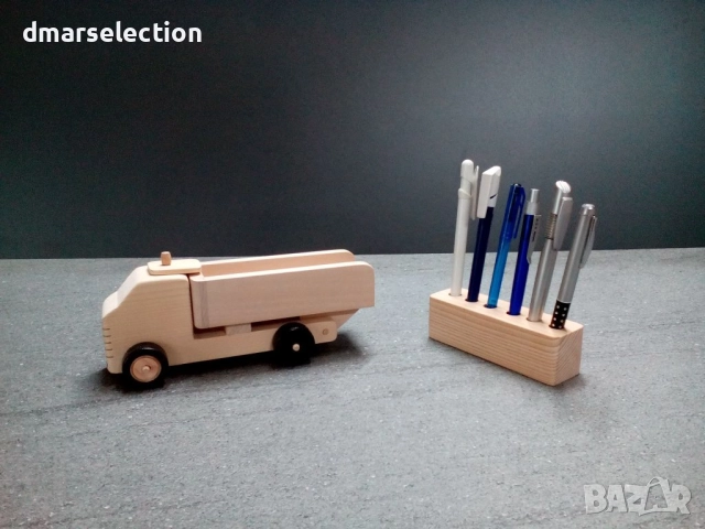 Декоративно дървено камионче - моливник DMAR 321, снимка 3 - Колекции - 52406979