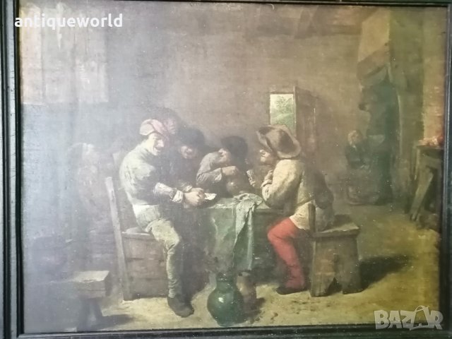 Стара Барокова Картина Adriaen Brouwer 1635 г., снимка 2 - Антикварни и старинни предмети - 35802213