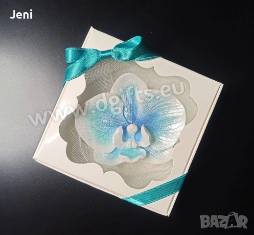 Орхидея премиум ароматен сапун в подаръчна кутия розова/тюркоаз/жълта, снимка 2 - Декорация за дома - 53013317