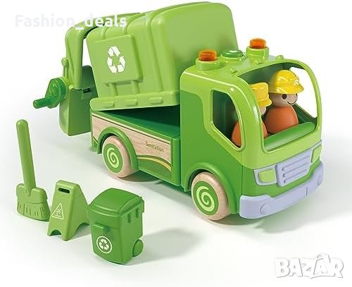 Нова детска играчка камион за боклук реалистична кола с повдигач за деца