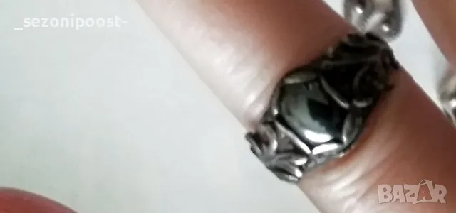 💎Дамски сребърен пръстен с Хематит💎, снимка 2 - Пръстени - 50170787