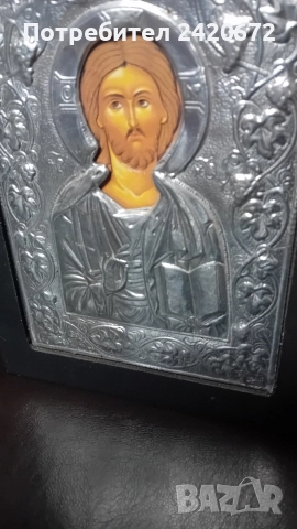 стара икона на Исус Христос, снимка 3 - Други ценни предмети - 52704237