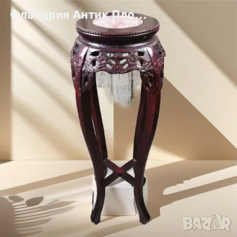 Висока масичка-пиедестал с розов мрамор 