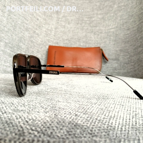 Мъжки слънчеви очила на Ermenegildo Zegna, made in Italy, черен авиатор, снимка 11 - Слънчеви и диоптрични очила - 53613970