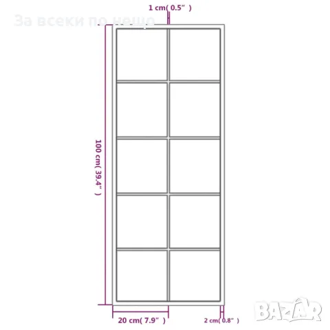 Огледало за стена, черно, 100х40 см, метал Код P469, снимка 4 - Огледала - 50260475