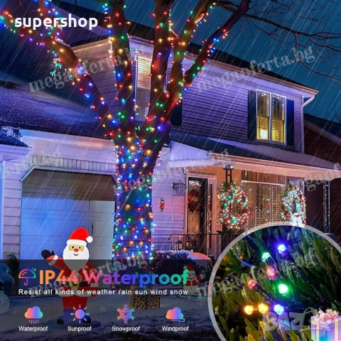 Светлинна верига 50м. от 250 Led коледни лампички RGB многоцветни, снимка 10 - Други - 52424233