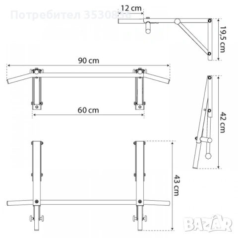 Лост за набиране за стена , снимка 2 - Фитнес уреди - 53505397