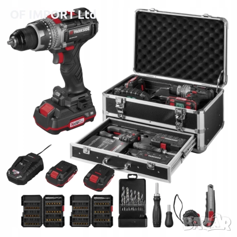 Комплект Професионален Безчетков Ударен Винтоверт PARKSIDE Performance PSBSAP 20-Li C3 с Две Батерии, снимка 2 - Винтоверти - 52087406