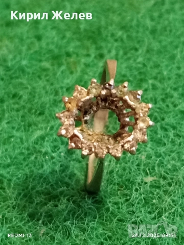 Сребърен пръстен с фасетирани кристали майстоска изработка 27129