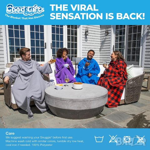 Меко и плюшено одеяло дреха с ръкави Snuggie, снимка 2 - Други - 39143028