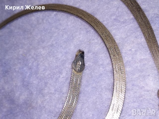 НЕЖЕН ЛЕНТОВИДЕН ПОСРЕБРЕН ЛАНЕЦ от БЛАГОРОДНА СТОМАНА с ПЕЧАТИ За ПОСРЕБРЯВАНЕТО 925 ITALY 38697, снимка 10 - Колиета, медальони, синджири - 41741748