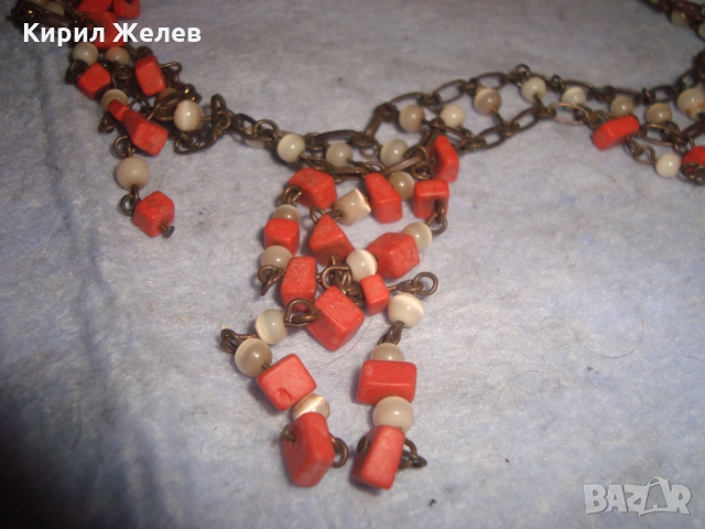 СТАРИ ЕТНОГРАФСКИ БРОНЗОВИ ОГЪРЛИЦА с ОБЕЦИ с МЪНИСТА КОТЕШКО ОКО и ЧЕРВЕН КОРАЛ РЪЧНА РАБОТА 26227, снимка 10 - Антикварни и старинни предмети - 36060987