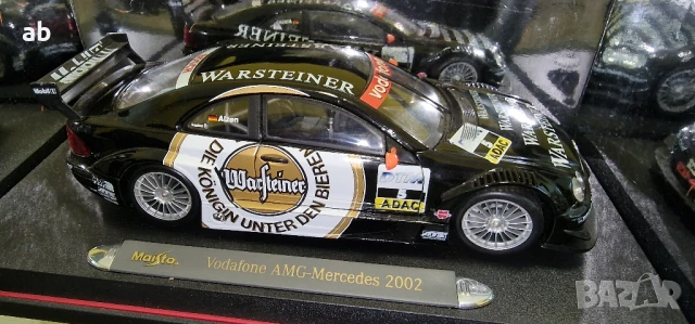 Количка Метална Vodafone AMG-Mercedes 2002 Warsteiner Maisto 1:18 нова
