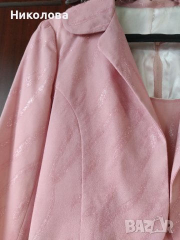 Официална,розова,копринена рокля с болеро., снимка 6 - Рокли - 44304814
