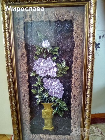 Релефна картина с цветя, снимка 5 - Картини - 40378525