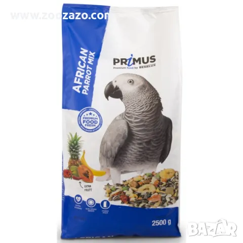 Висококачествена храна за големи Папагали с плодове 2.5 кг. - Primus African Parrot - Модел: 12172