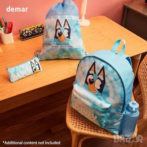 Комплект раница Bluey 4 части с бутилка и несесер, снимка 5 - Раници - 55776016