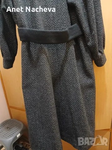 Палто дамско дълго ,елегантно, вълнен плат, снимка 5 - Палта, манта - 48409804