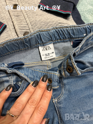 Комплект дънки с жилетка ZARA , 86-92, снимка 6 - Комплекти за бебе - 44708683