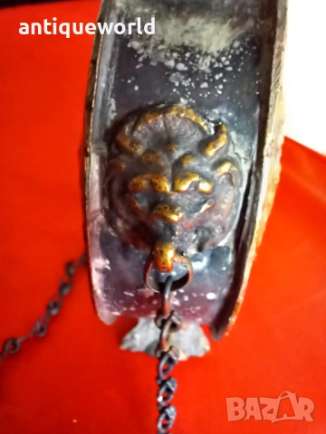 19Век Стара Бронзова Барутница,Барутник Свети Георги , снимка 5 - Антикварни и старинни предмети - 52569432