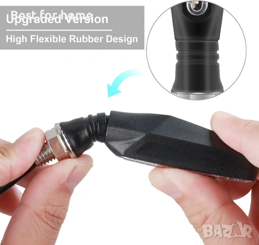 Kinstecks ​​[Нова версия] 4 бр. Мотоциклетни мигачи, мигачи за мотоциклет, дневни светлини, снимка 4 - Части - 53659157