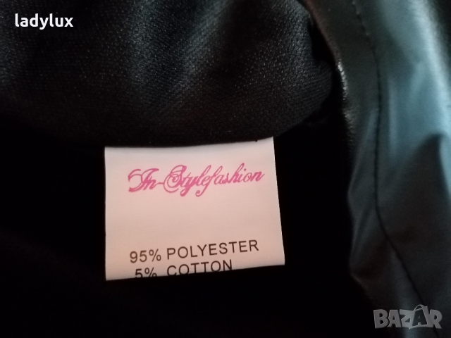 In-Stylefashion, Кожена Пола с ципове и пайети, Размер S. Код 1615, снимка 6 - Поли - 36051443