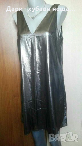 Стилна сребриста парти рокля🍀❤M/L,L❤🍀арт.4078