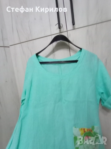 Асиметрична ленена туника , снимка 2 - Туники - 52353529