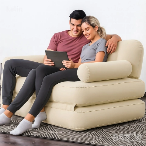 Двоен надуваем матрак с разтегателен диван за спане