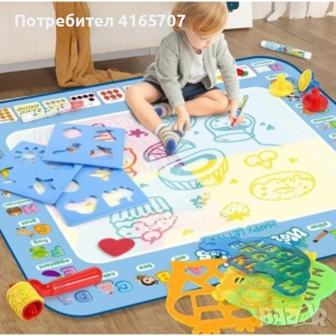 Комплект „Играй и Твори“ – Двулицево топлоизолиращо детско килимче + магическа водна подложка Aqua, снимка 3 - Рисуване и оцветяване - 52651526