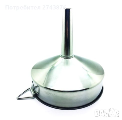  МЕТАЛНА ФУНИЯ,НЕРЪЖДАЕМА СТОМАНА,ДИАМЕТЪР-10СМ.-С ХАЛКА ЗА ОКАЧВАНЕ, снимка 1