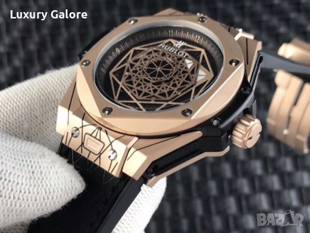 Мъжки часовник Hublot Big Bang Sang Bleu Gold с автоматичен механизъм, снимка 2 - Луксозни - 36878810