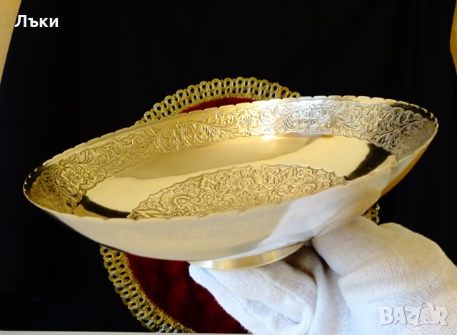 Холандска бронзова фруктиера,салатиера,етикет. , снимка 4 - Антикварни и старинни предмети - 35997726