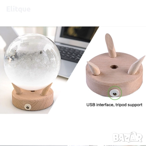 Сфера с LED лампа и кристали за времето - от буреносно стъкло TQY3, снимка 3 - Други стоки за дома - 52816940