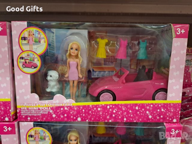 Комплект розова кола с кукла 3 рокли и куче, снимка 2 - Кукли - 39173131