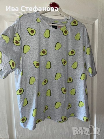 Нова интересна тениска Tshat T-shirt авокадо принт hm h&m 