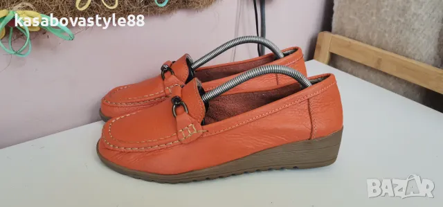 Оранжеви Обувки, мокасини 38н.Естествена кожа , снимка 1