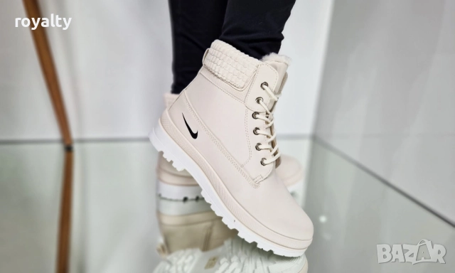 Nike Стилни Бели Дамски Зимни Боти , снимка 4 - Дамски боти - 52117342