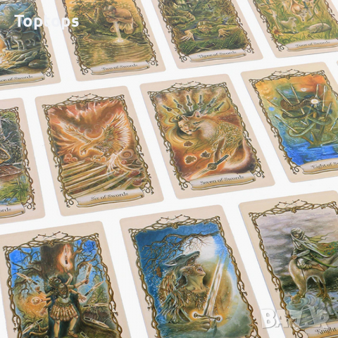 Таро карти: Fantastical Creatures Tarot, 7x12 см с хартиена книжка, снимка 11 - Карти за игра - 36310723