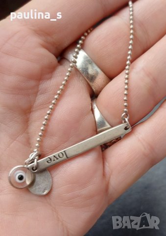 Два различни броя / Сребърно колие с Окото на Назар и Ейлат Истейт камък / проба 925 , снимка 3 - Колиета, медальони, синджири - 44288151