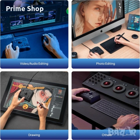 TourBox NEO: Универсален Контролер за Обработка на Снимки и Видео, снимка 9 - Джойстици и геймпадове - 53288248