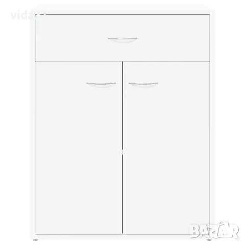 vidaXL Сайдборд, бял, 60x30x75 см, инженерно дърво, снимка 5 - Бюфети - 56147743