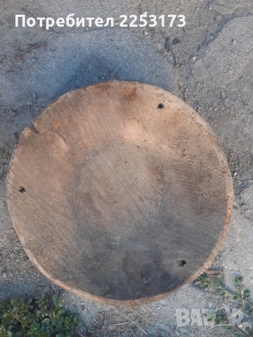 Дървена дялана чиния, снимка 3 - Антикварни и старинни предмети - 42149629