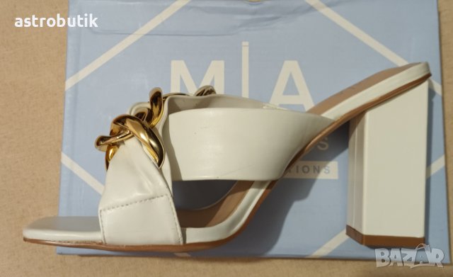 Бели чехли с метални елементи-намаление!, снимка 3 - Чехли - 42706186