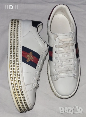 GUCCI ACE на платформа с кристали 39 ОРИГИНАЛНИ, снимка 5 - Маратонки - 53869582
