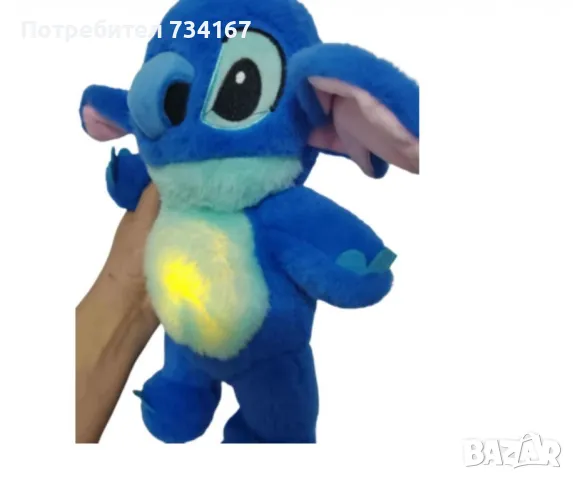 Stitch, плюшена бебешка играчка, с мелодия и светлина, снимка 2 - Плюшени играчки - 48925138
