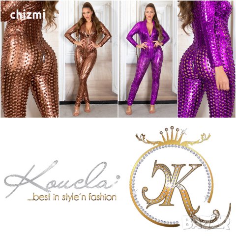 Секси гащеризон KouCla с двупосочен цип, снимка 6 - Гащеризони - 41449381